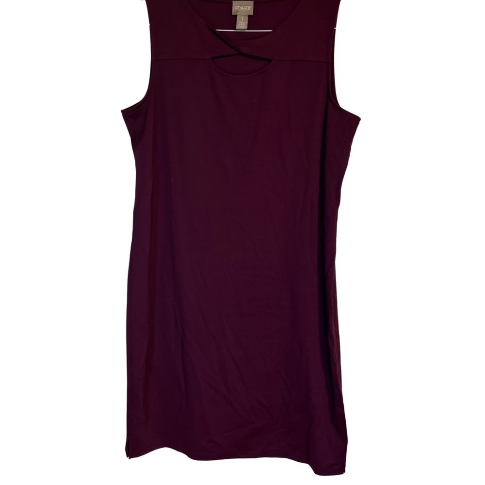 Chico’s Twist Knee Dress Monrovia Wine Size 1